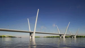 Phối cảnh cầu Thượng Cát (đường vành đai 3.5) kết nối Mê Linh với trung tâm Hà Nội
